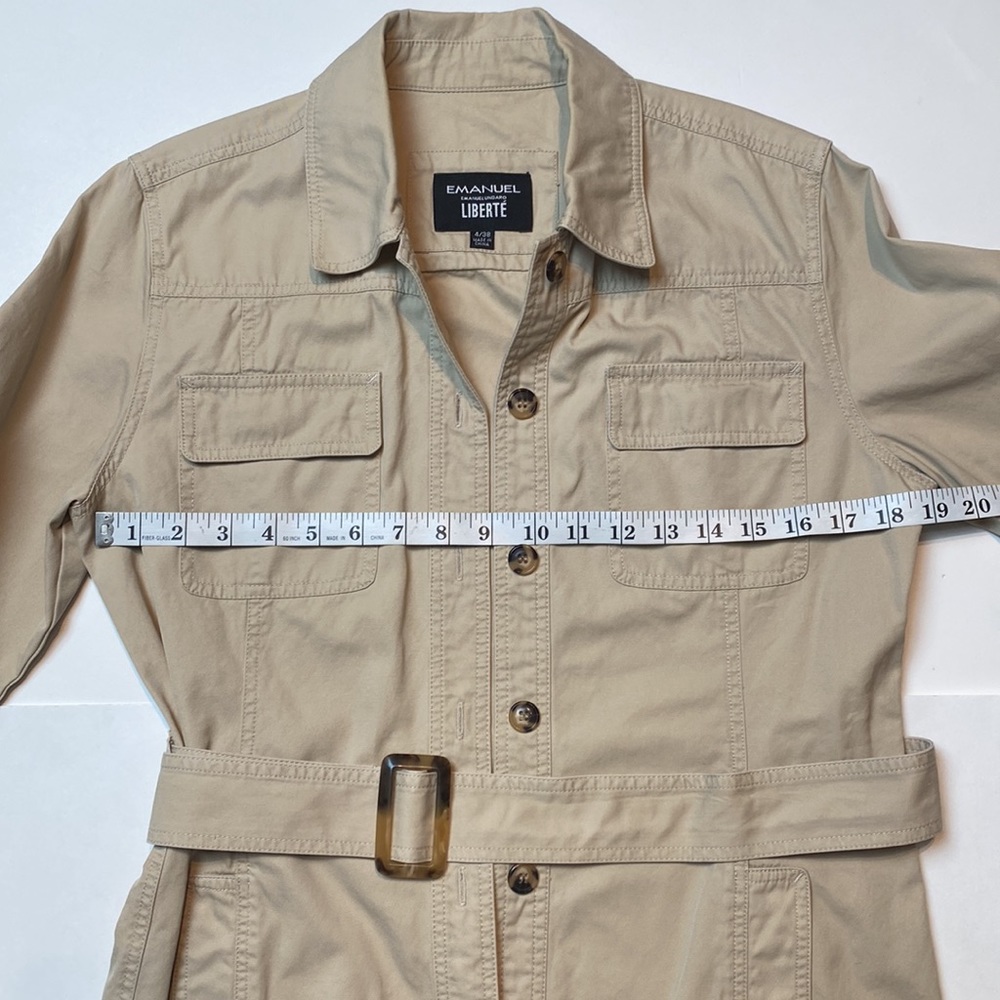 Emanuel Ungaro Liberte Khaki Belted Utility Jacket Size 4 - Picture 14 of 16